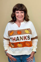 Thanks Pumpkin Pullover JRTOP CASUAL TOP:~~Unassigned~~ JESS LEA 