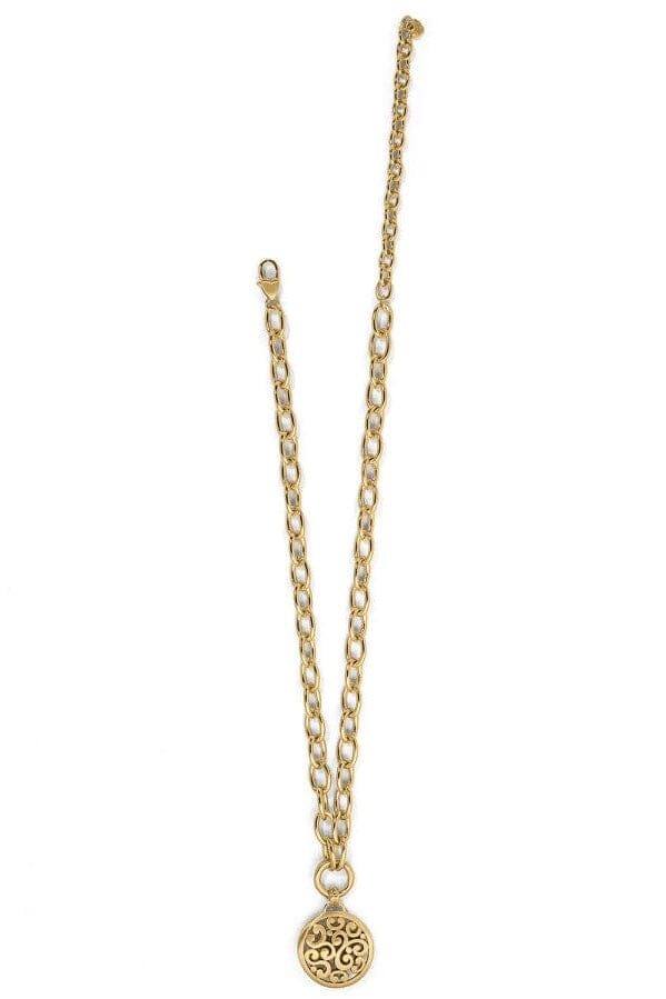 Contempo Gold Medallion Charm Necklace BJEWELRY Brighton Collectables 