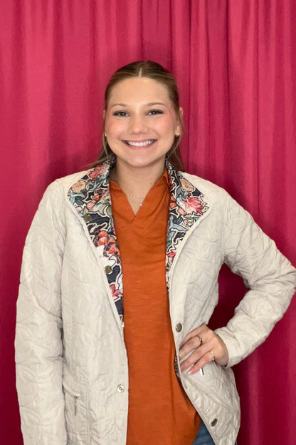 Reversible Printed/Cream Jacket JACKET CREATION 