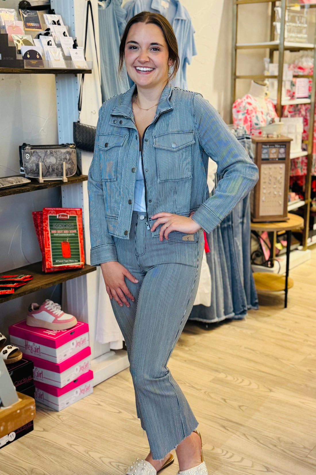 Crop Shacket w/Fray Hem JACKET LIVERPOOL 