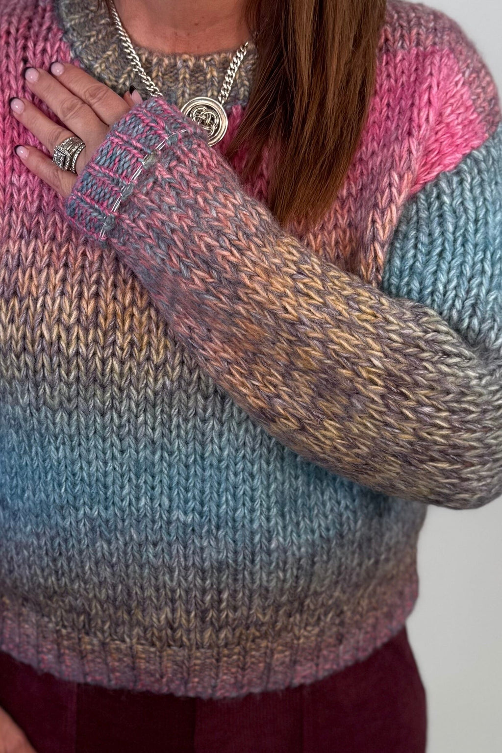 Ombre Crew Neck Sweater SWEATER:~~Unassigned~~ POL CLOTHING 