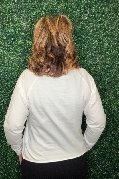 Long Sleeve Lucky Duck Graphic Tee MISSY BASIC KNIT SUGAR STITCH 