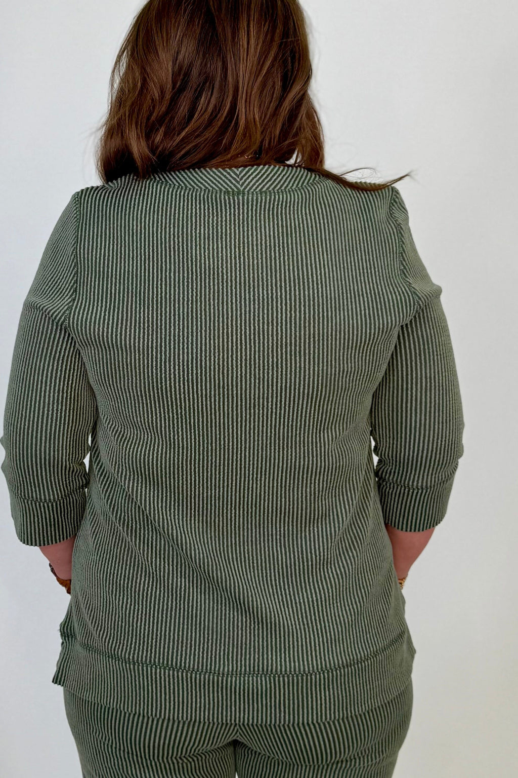 Tie Neck 3/4 Sleeve Knit Top MISSY BASIC KNIT:~~Unassigned~~ SOUTHERN LADY 