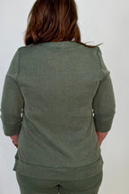Tie Neck 3/4 Sleeve Knit Top MISSY BASIC KNIT:~~Unassigned~~ SOUTHERN LADY 