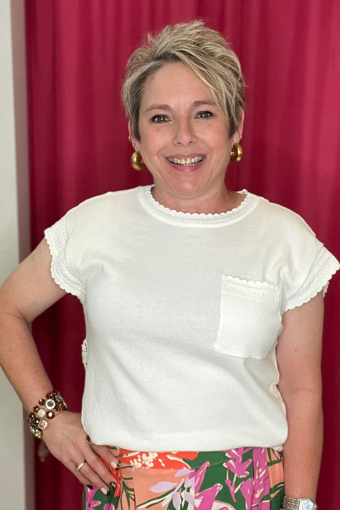 Round Neck Pocket Front Top MISSY TOP SPECIAL DEMOCRACY 