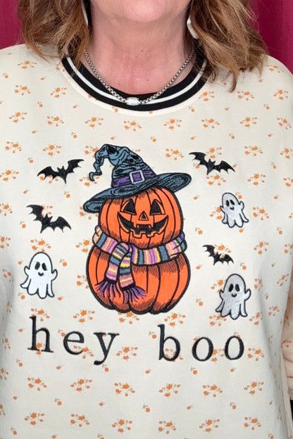 Hey boo floral sweatshirt MISSY BASIC KNIT SIMPLY SOUTHERN 