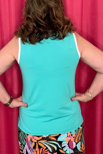 Sleeveless Zip Mock Neck Top UNDER TRIBAL 