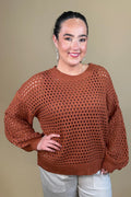 Round Neck Open Weave Top JRTOP CASUAL TOP:~~Unassigned~~ UMGEE 