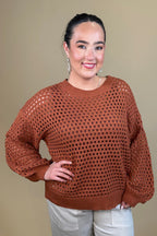 Round Neck Open Weave Top JRTOP CASUAL TOP:~~Unassigned~~ UMGEE 