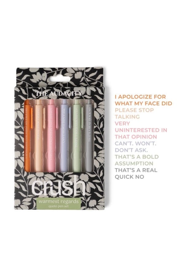 Crush Warmest Regard Quote Pen Set GIFT/OTHER DMMERCHANDISING THEAUDACITY 