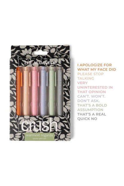 Crush Warmest Regard Quote Pen Set GIFT/OTHER DMMERCHANDISING THEAUDACITY 