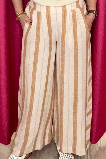 Pull On Flowy WIde Pant w/Pockets BOTTOMS TRIBAL SAHARABEIGE XS 