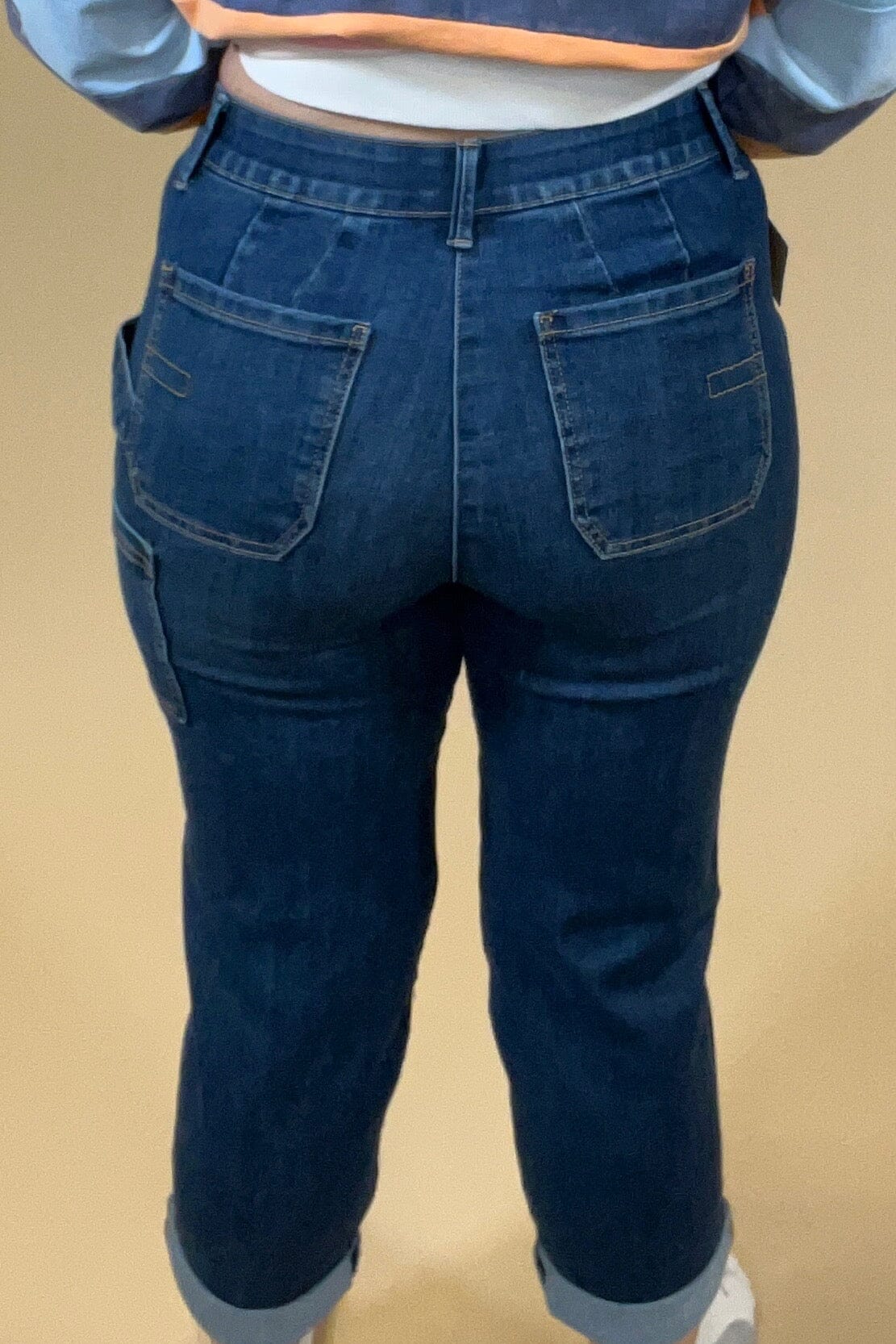 25"(28" Uncuffed) 15" AB Solution High Rise Patch Pocket JEANS DEMOCRACY 