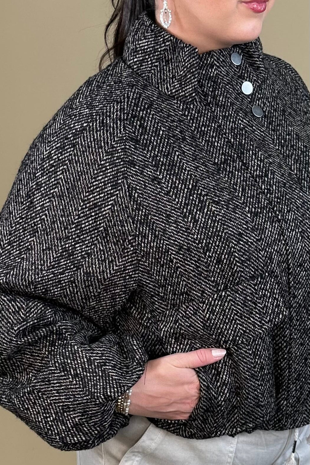Zip Up Jacket w/ Bubble Hem JACKET:~~Unassigned~~ DEMOCRACY 