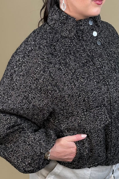 Zip Up Jacket w/ Bubble Hem JACKET:~~Unassigned~~ DEMOCRACY 