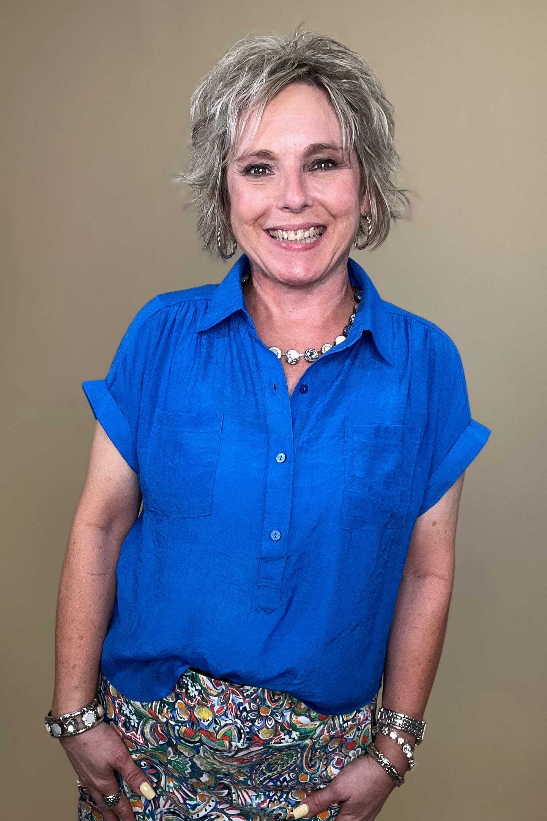 Short Sleeve Top w/Collar &amp; Pockets MISSY TOP SPECIAL ZAC &amp; RACHEL 