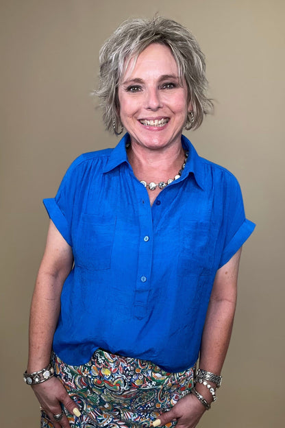 Short Sleeve Top w/Collar &amp; Pockets MISSY TOP SPECIAL ZAC &amp; RACHEL 