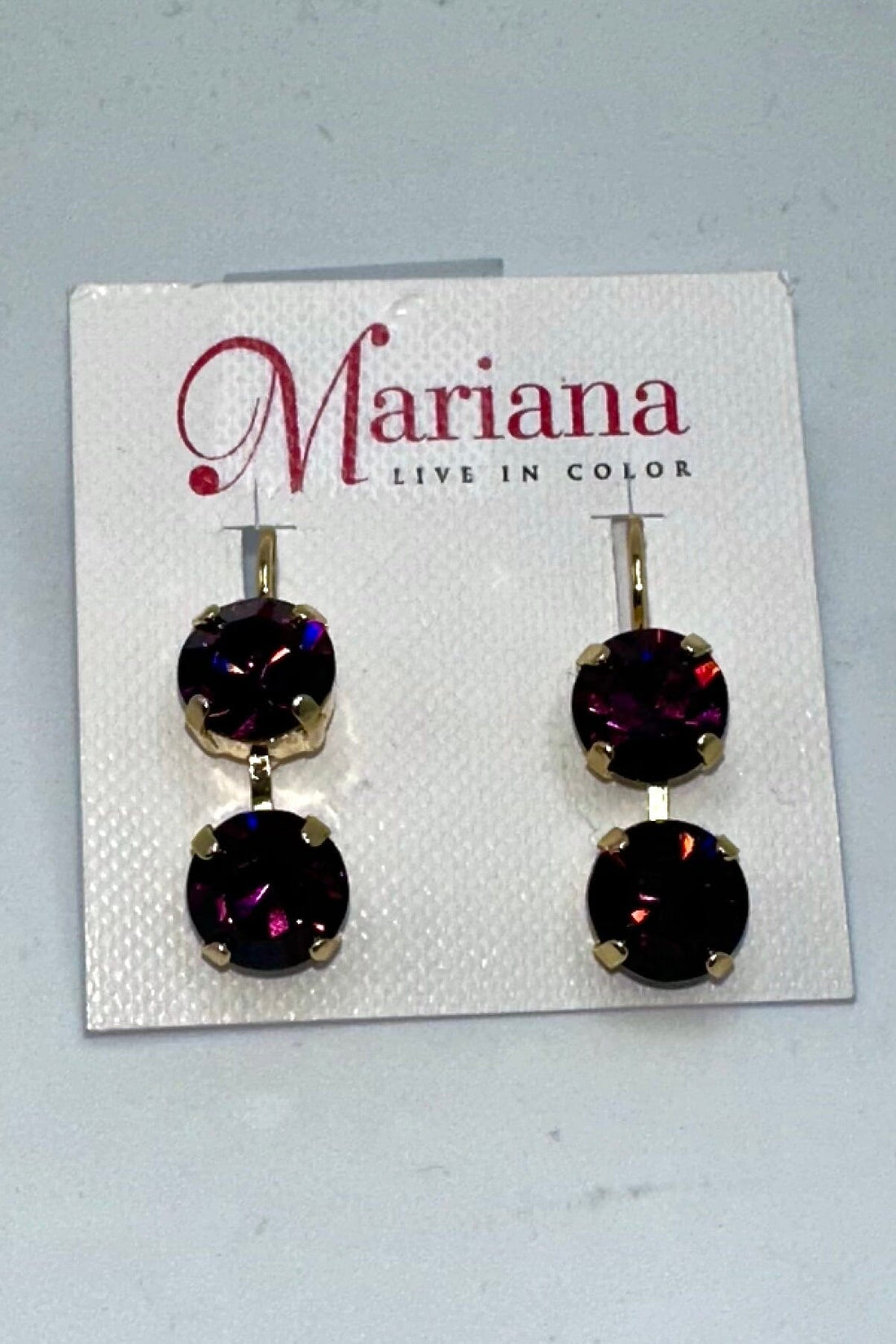 Large Two Stone Drop Earrings in "Amethyst" - Yellow Gold BETTERBRANDJEWELRY MICHALSMARIANA