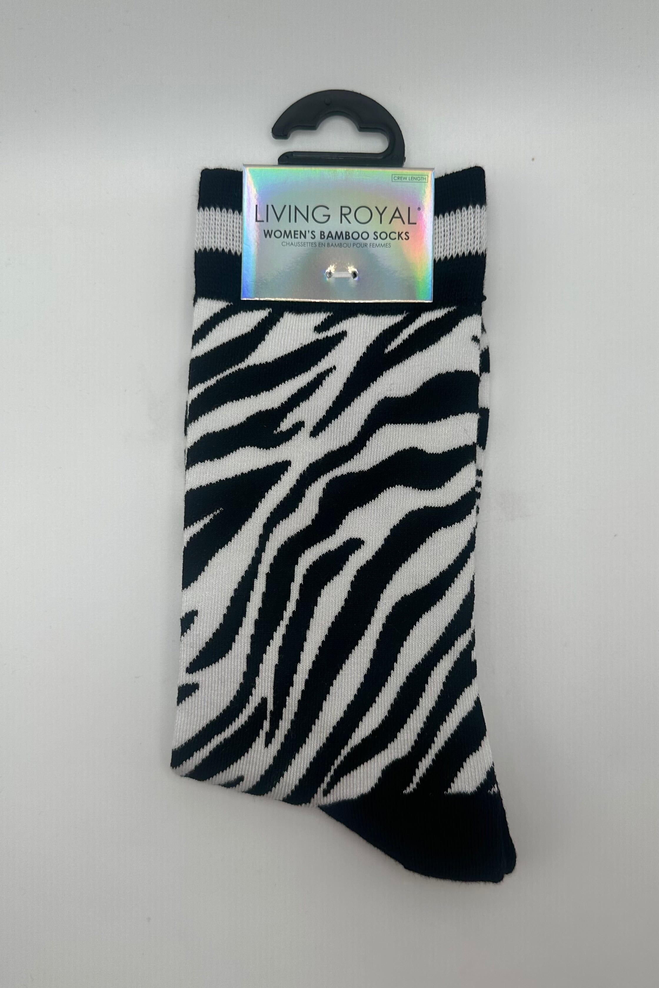 Zebra Womens Bamboo Crew Socks GIFT/OTHER LIVINGROYAL 