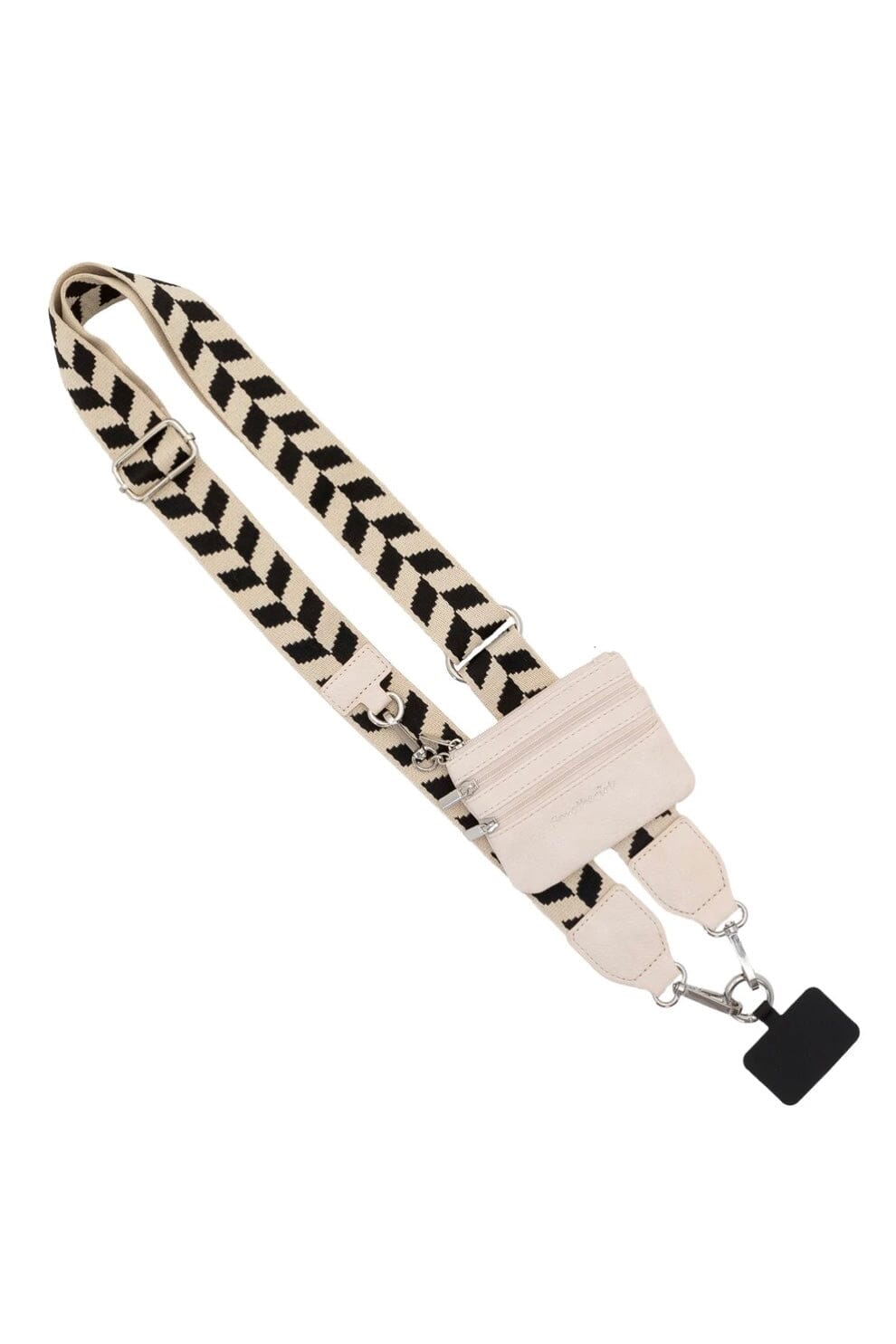 Clip & Go Chevron Strap w/Zippered Pouch GIFT/OTHER SAVE THE GIRLS BLKCRMCHEVRON