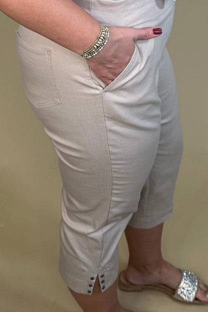 Pull On Cropped Pant w/Pockets BOTTOMS SOUTHERN LADY 