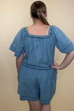 Short Sleeve Square Neck Jumper w/Tie DRESS EASEL 