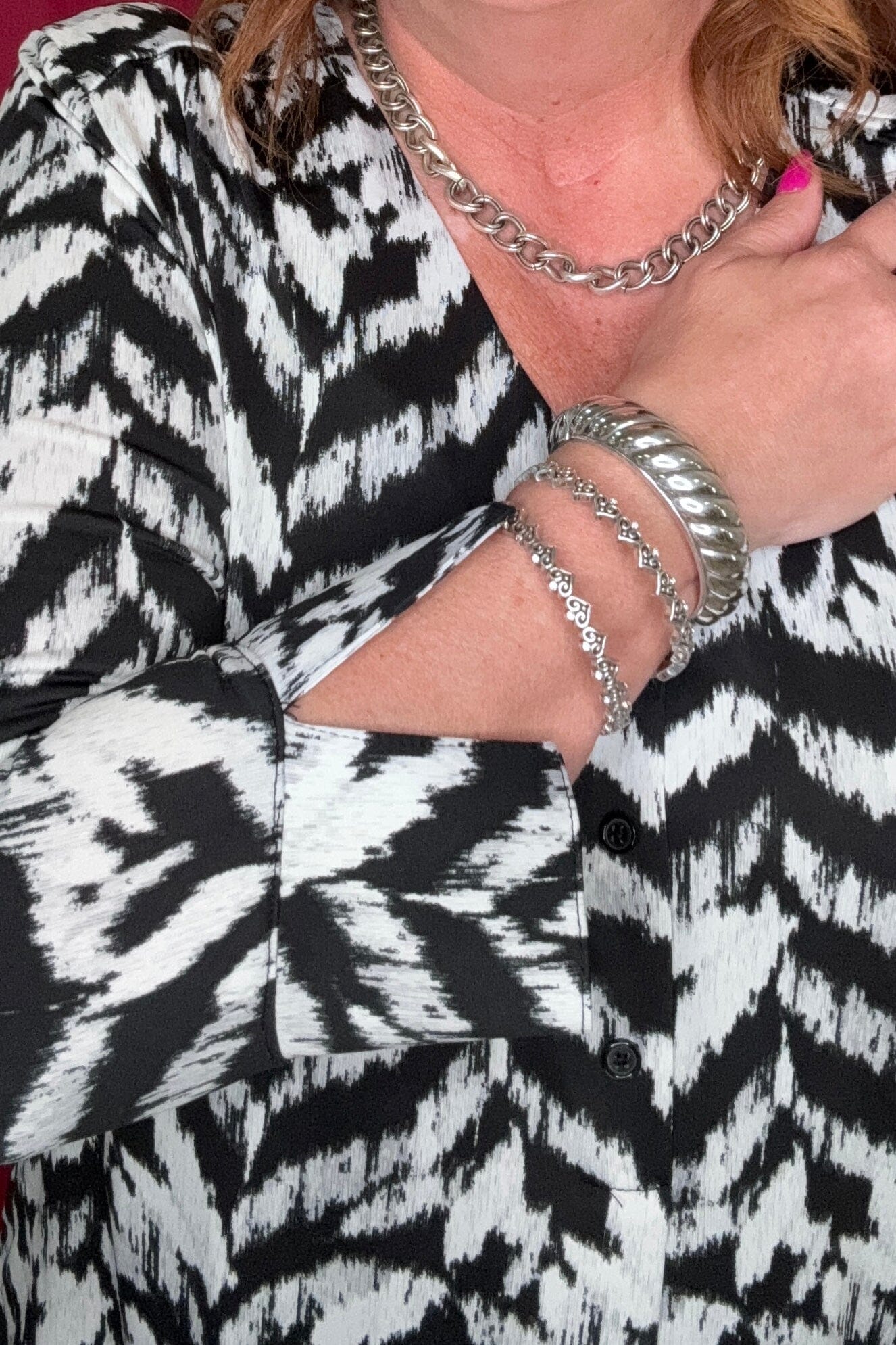 Black and White Printed Lightweight Top MISSY TOP SPECIAL ZAC &amp; RACHEL 