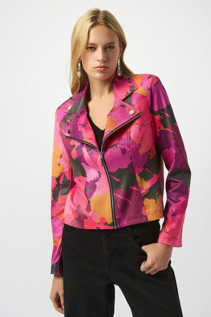 Printed Long Sleeve Zip Up Jacket OUTFIT COMPLETER JOSEPH RIBKOFF 