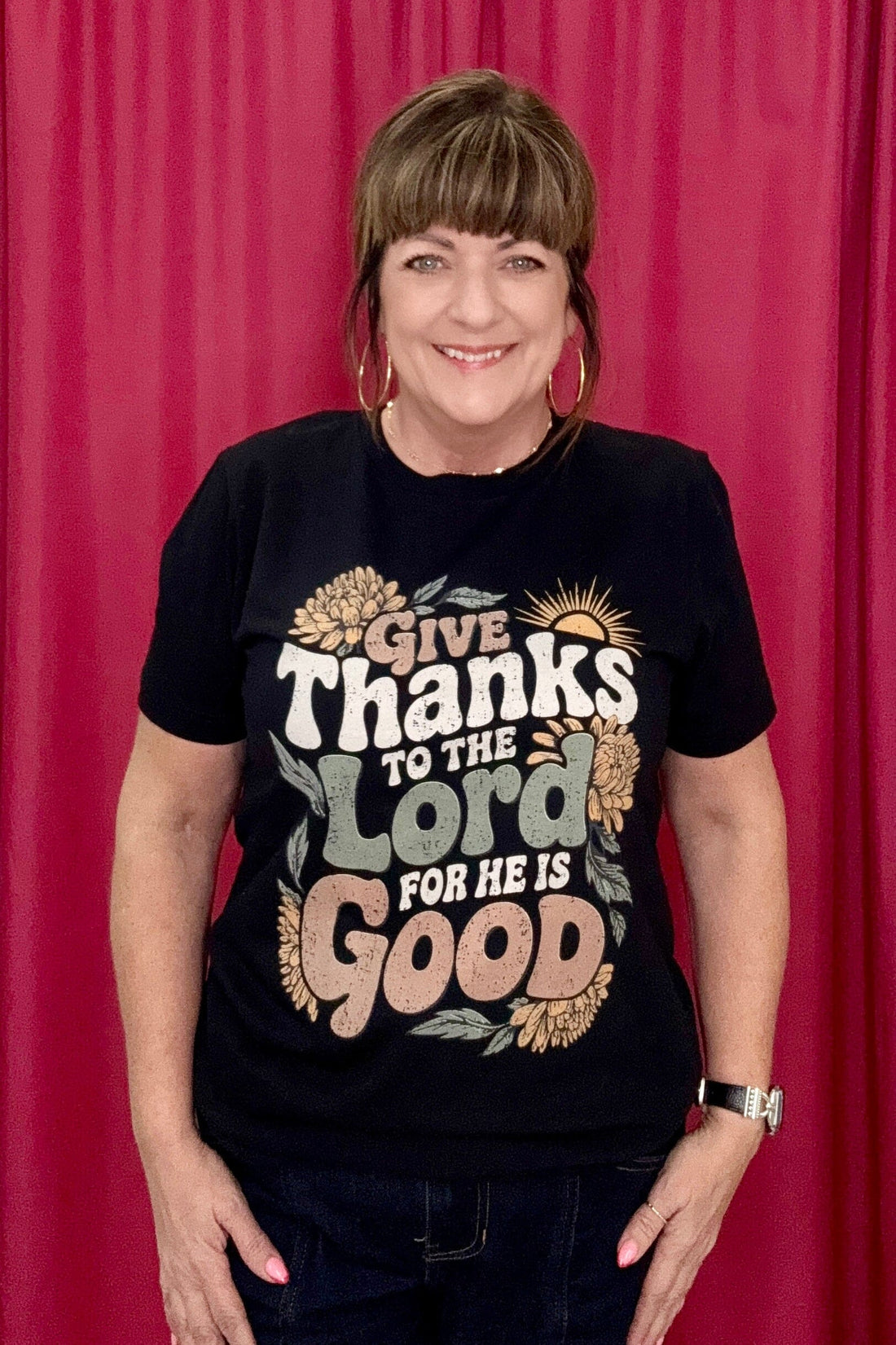Give Thanks to the Lord T-Shirt MISSY BASIC KNIT REBELROSE/ATTITUDETEES