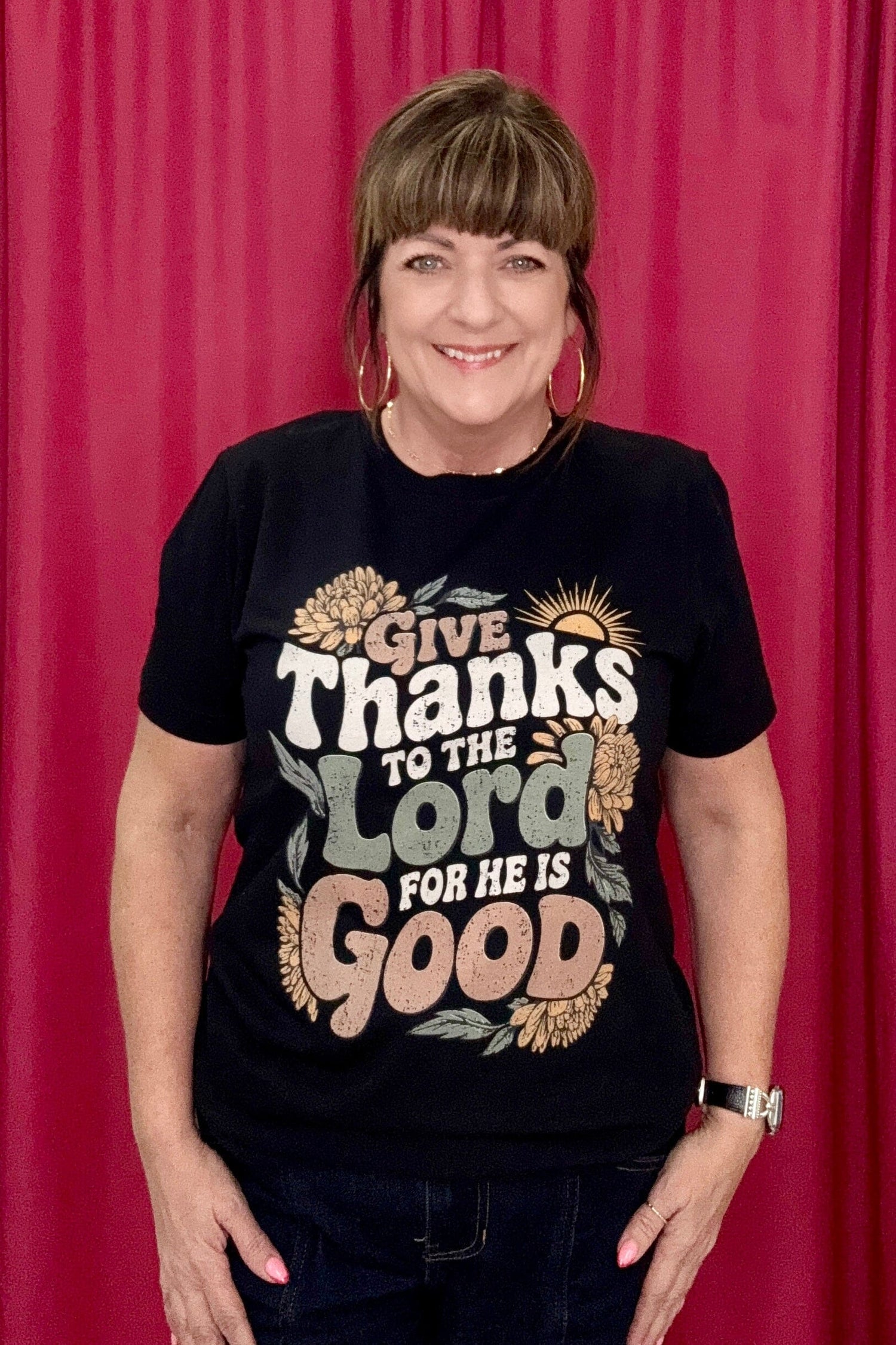 Give Thanks to the Lord T-Shirt MISSY BASIC KNIT REBELROSE/ATTITUDETEES 