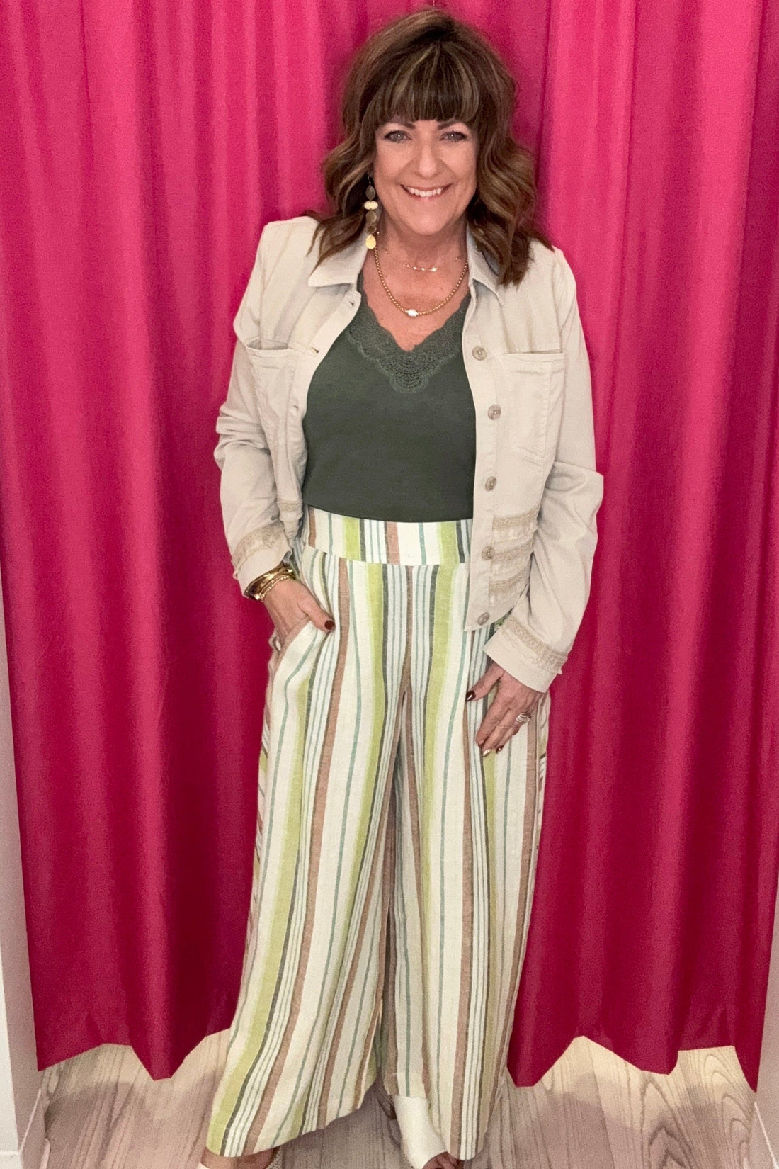 Pull On Flowy WIde Pant w/Pockets BOTTOMS TRIBAL 