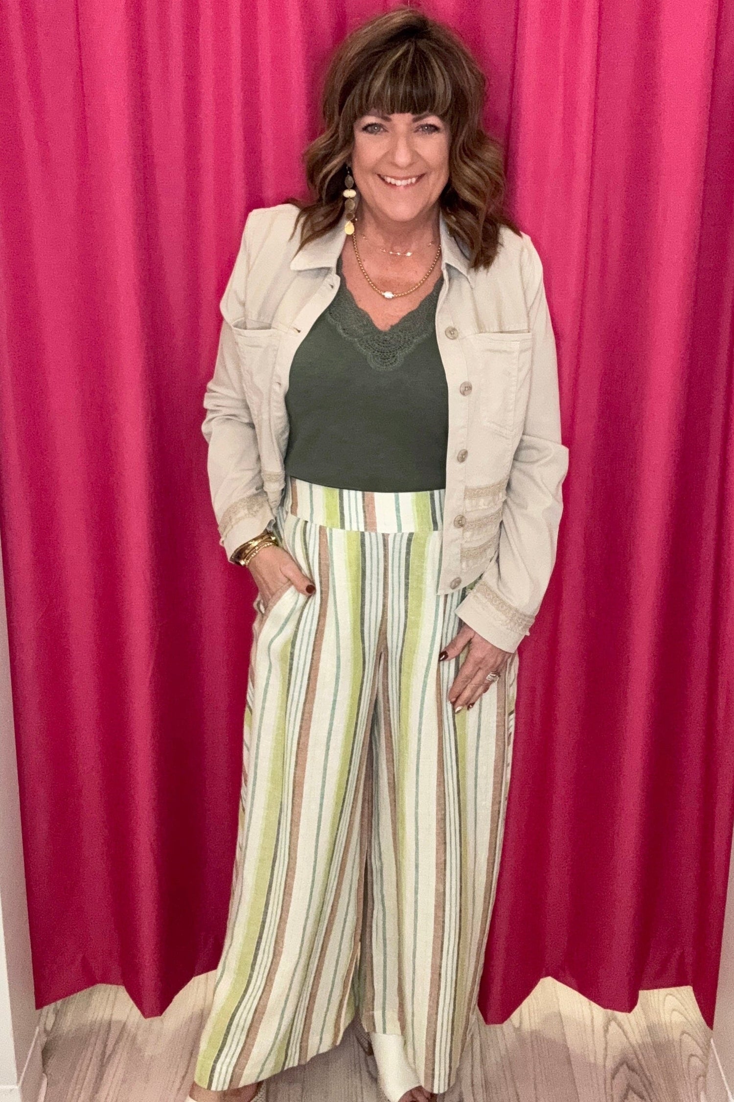 Pull On Flowy WIde Pant w/Pockets BOTTOMS TRIBAL 