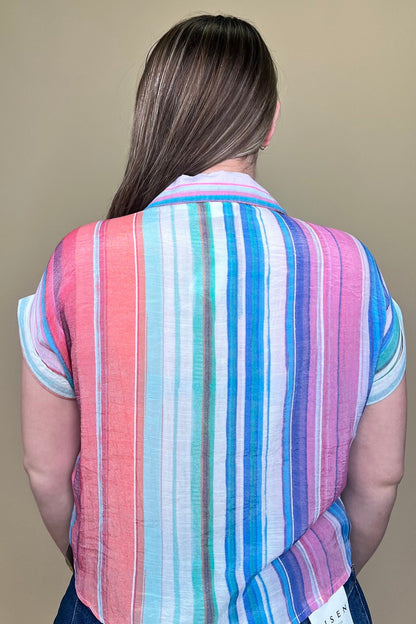 Boxy Striped Top w/Pockets &amp; Collar MISSY TOP SPECIAL ZAC &amp; RACHEL 
