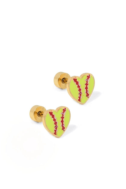 Softball Screwback Stud Earrings JEWELRY LINNY CO 