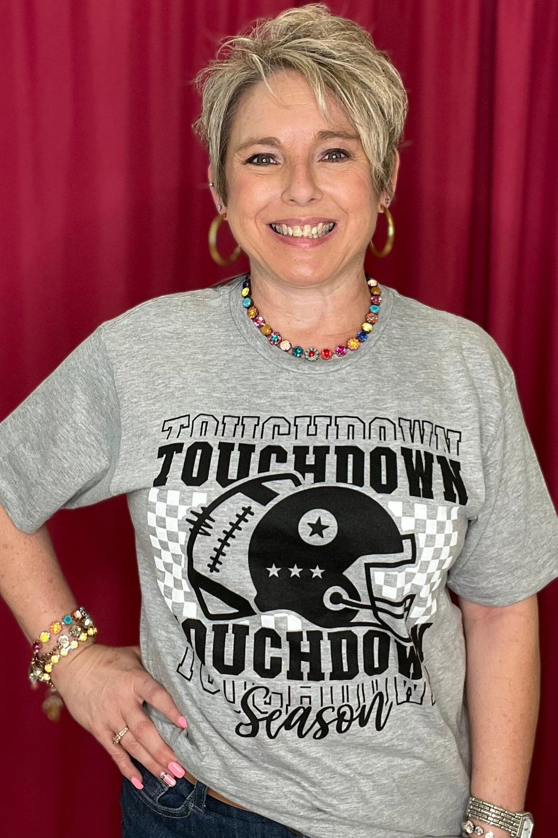 Touchdown Season T-Shirt MISSY BASIC KNIT P&PD