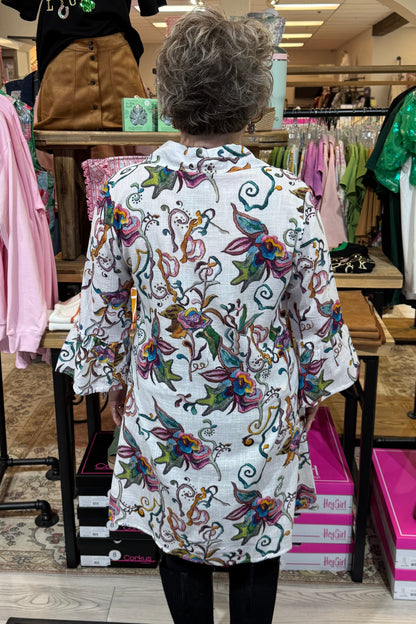 Short Sleeve Button Down Printed Dress w/Collar DRESS PARSLEY &amp; SAGE 