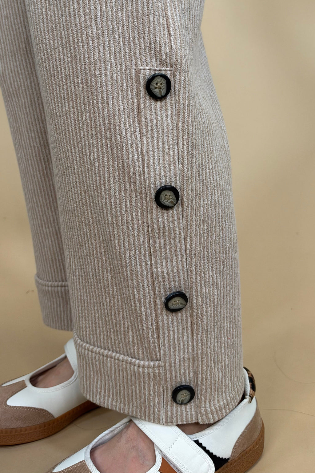 Pasadena Knit Stripe Pant - Oatmeal BOTTOMS HABITAT 