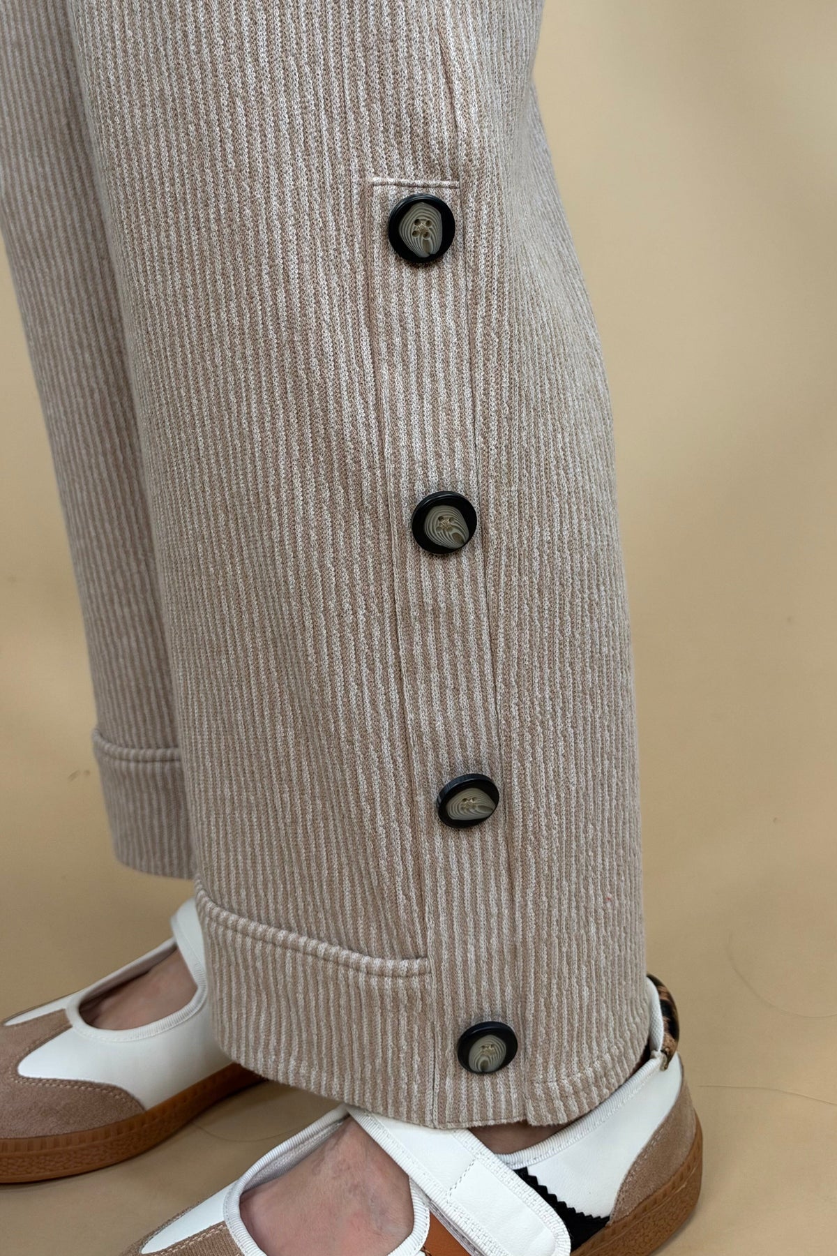 Pasadena Knit Stripe Pant - Oatmeal BOTTOMS HABITAT 