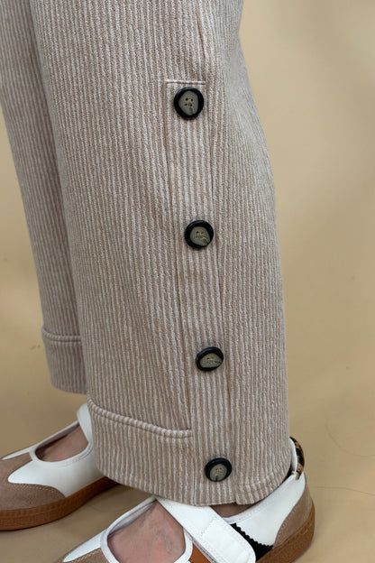 Pasadena Knit Stripe Pant - Oatmeal BOTTOMS HABITAT 