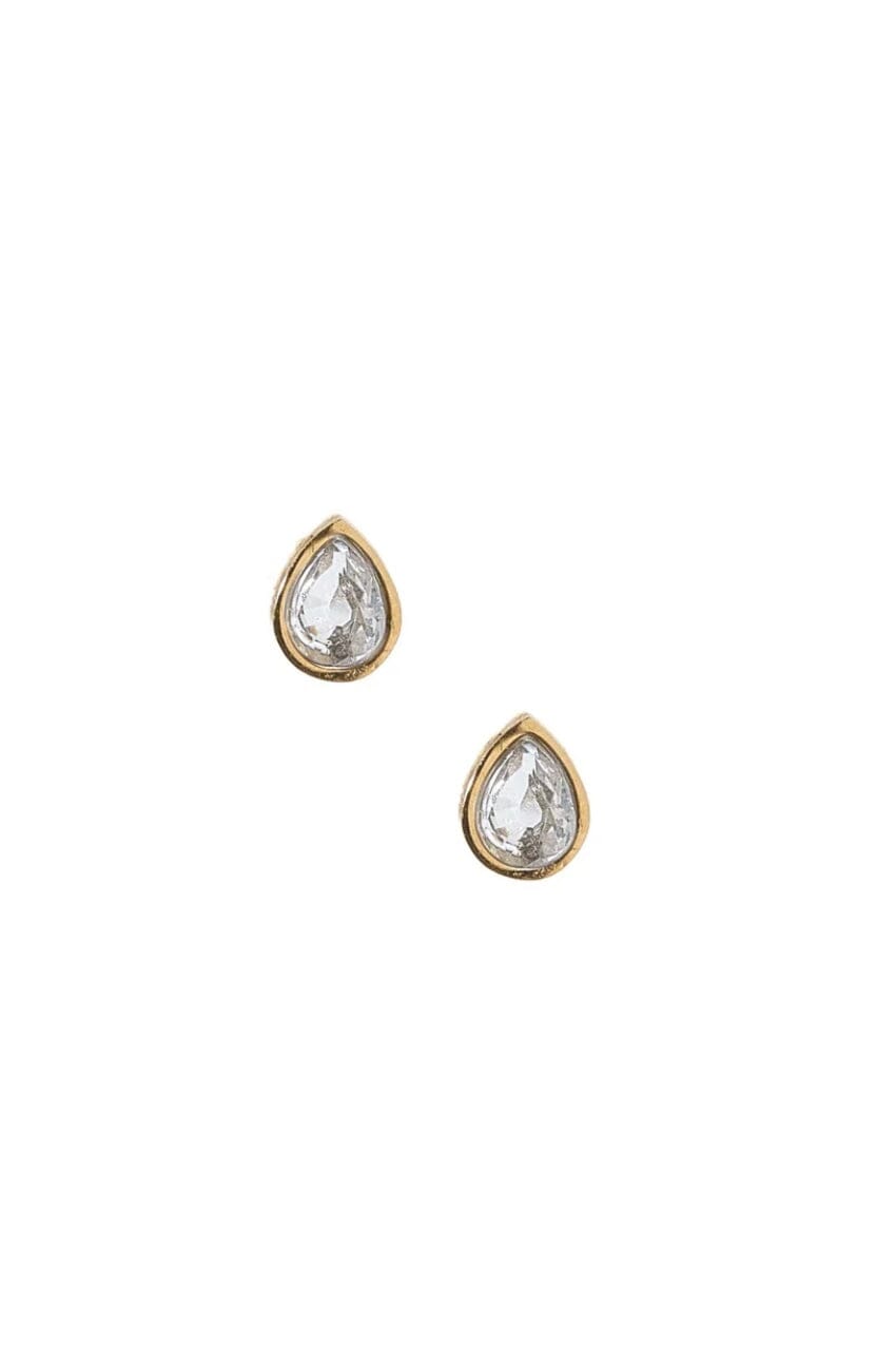 Paloma Pear Gold Screwback Stud Earrings JEWELRY LINNY CO 