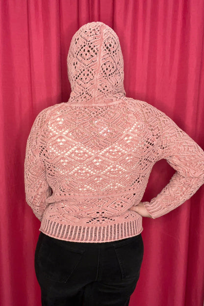 Cold Dye Raglan Long Sleeve Crochet Hoodie Sweater MISSY TOP SPECIAL CHARLIEB 