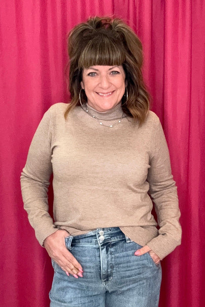 Long Sleeve Mock Neck Sweater SWEATER KEREN HART 