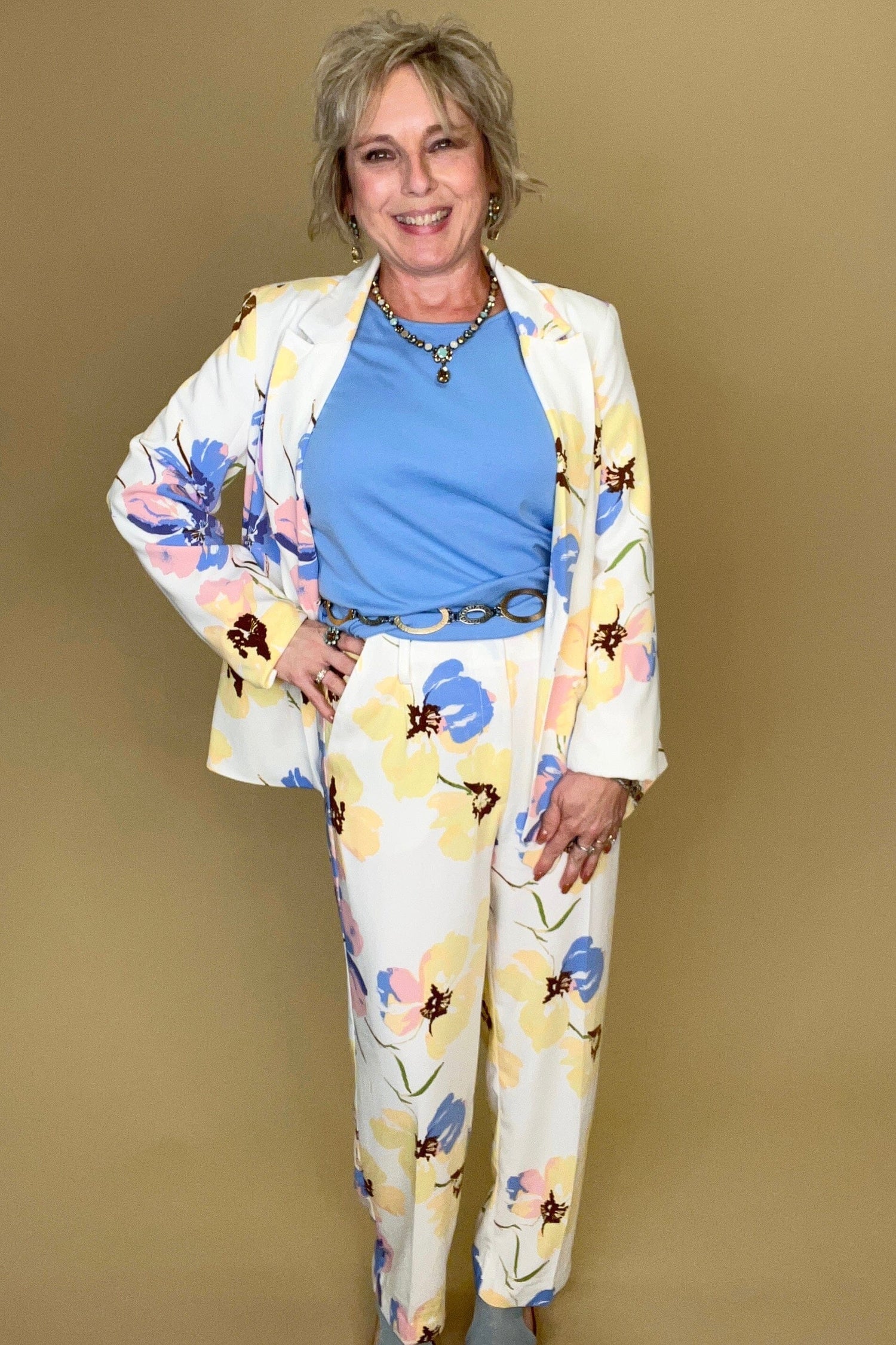 Floral Printed Pant w/Tie BOTTOMS ZAC &amp; RACHEL 