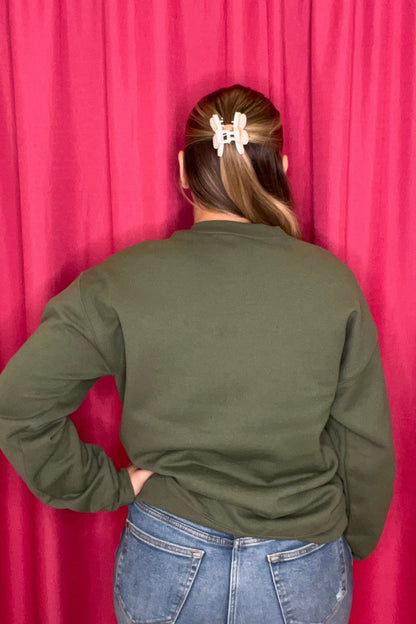 Long Sleeve Crew Neck Sweatshirt w/Sunflowers/Cowgirl MISSY BASIC KNIT STERLINGKREEK 