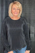 Long Sleeve Solid Plisse Top JR TOP DRESSY SHE&SKY 