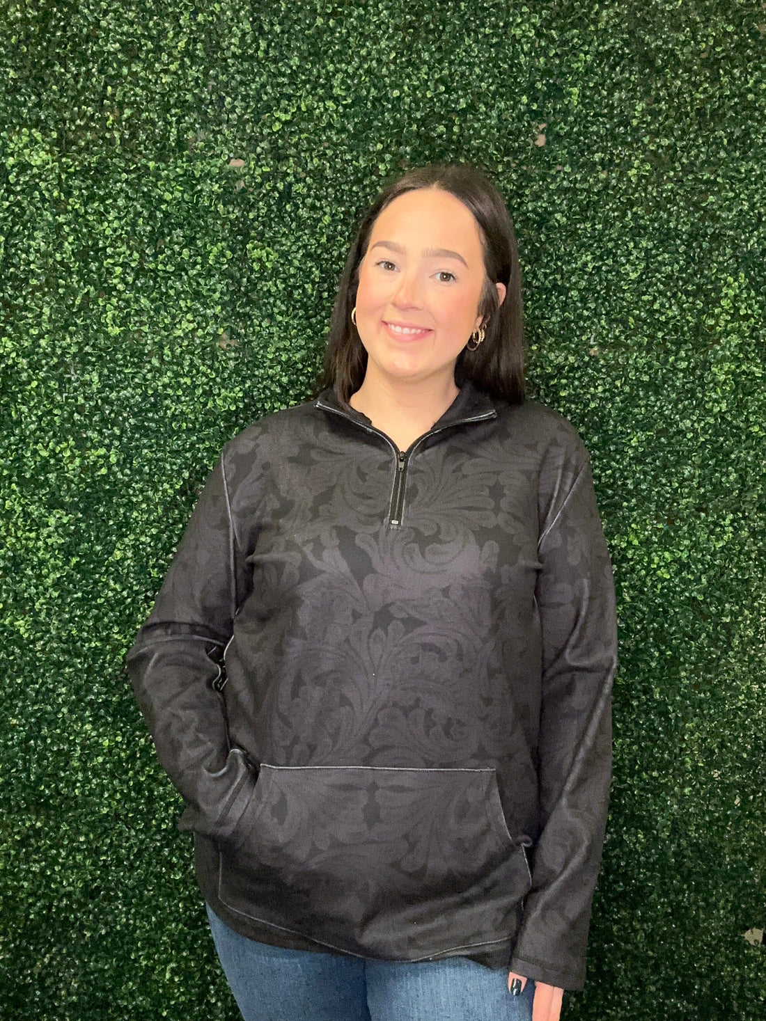 Printed Tooled Pullover w/Kangaroo Pocket JRTOP CASUAL TOP STERLINGKREEK 