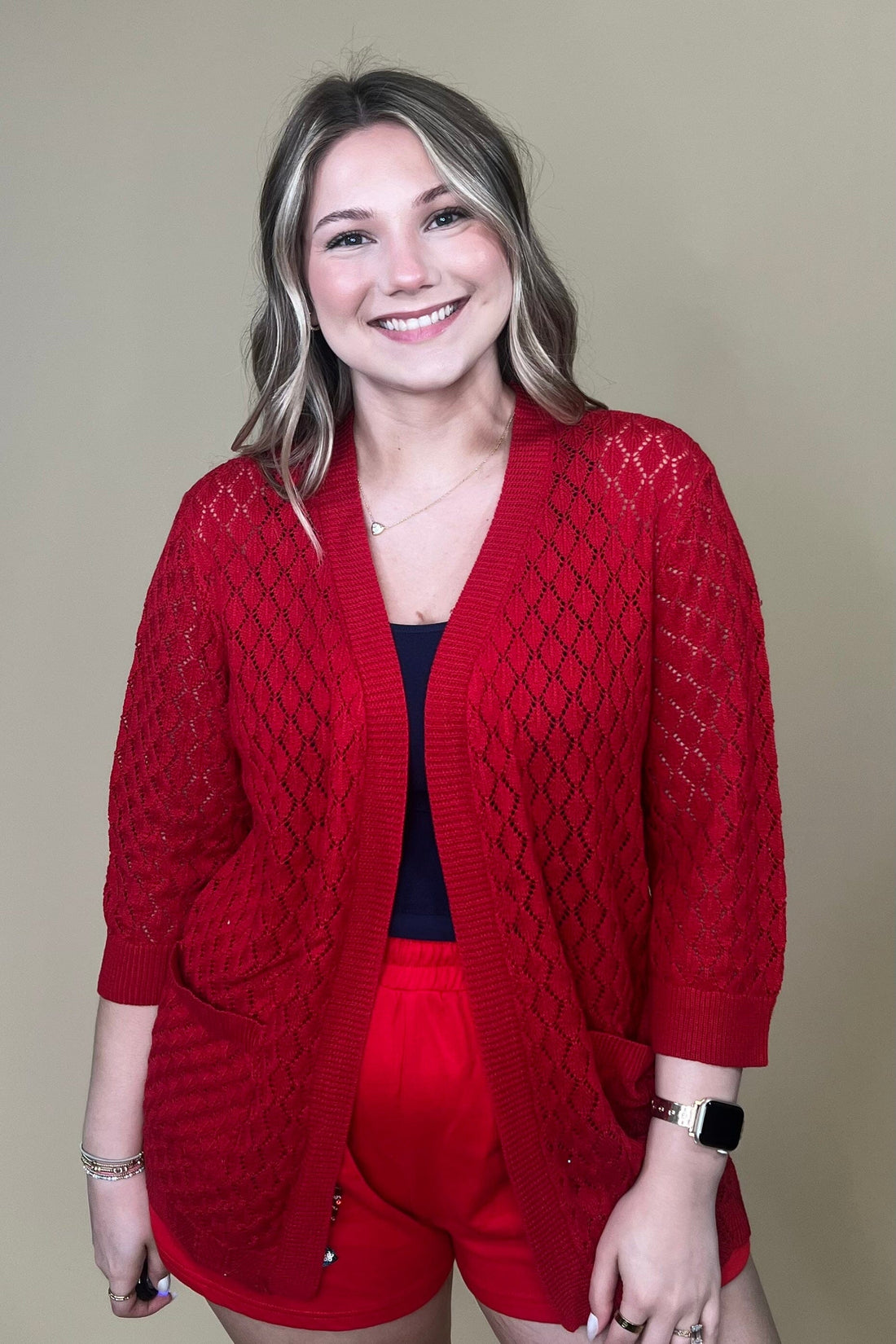 3/4 Sleeve Knit Sweater Cardigan OUTFIT COMPLETER SOUTHERN LADY