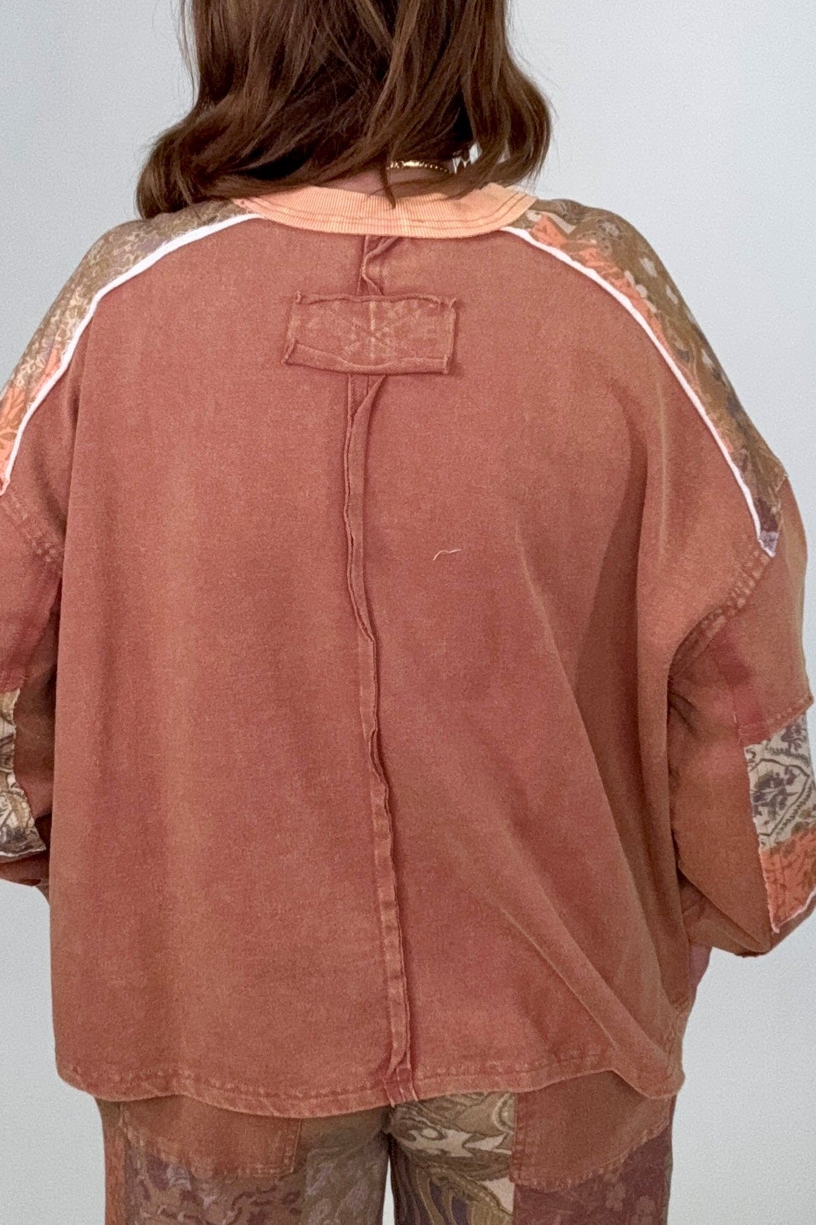 Printed Patchwork Sweatshirt JRTOP CASUAL TOP:~~Unassigned~~ EASEL 