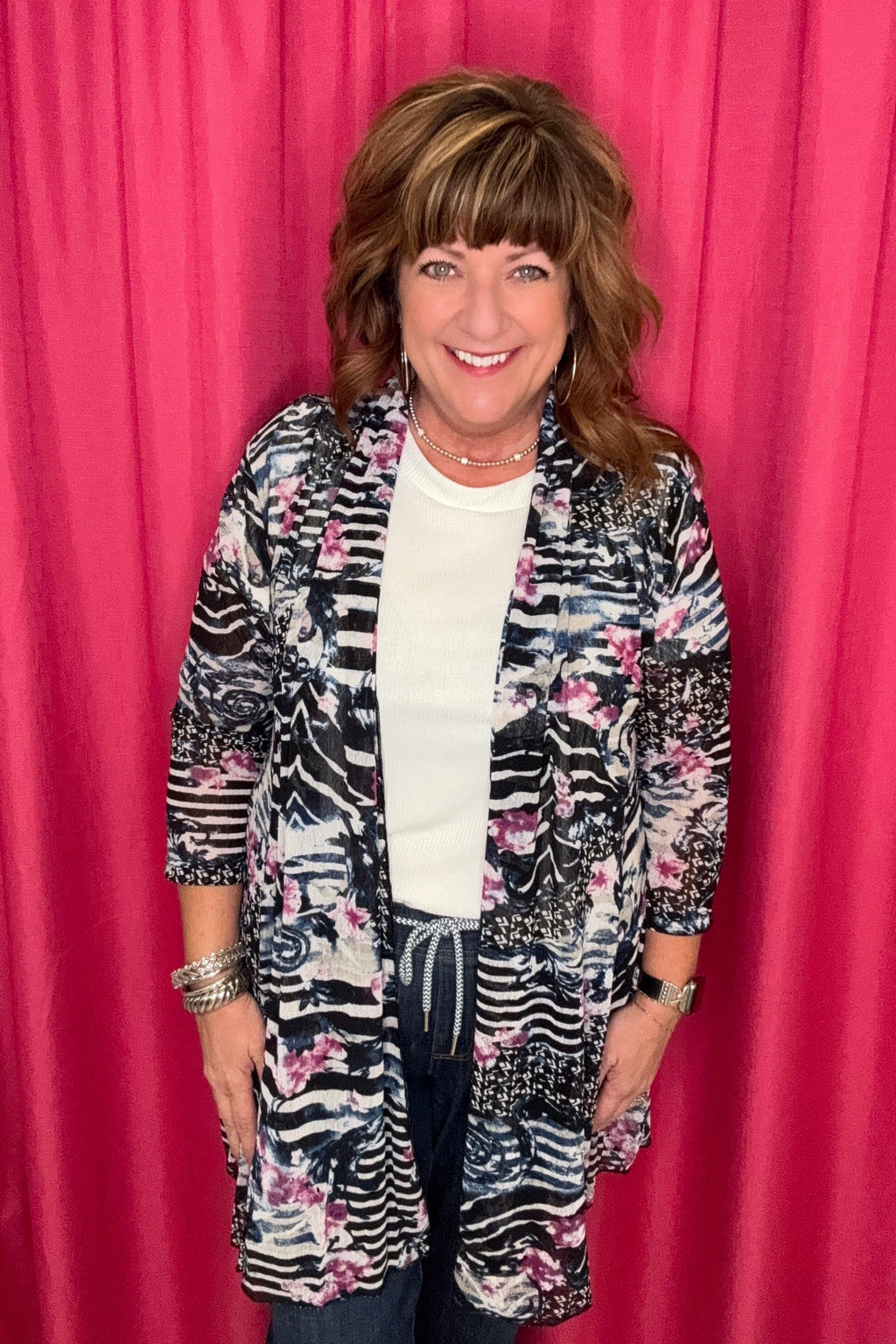 Printed Mesh Cardigan OUTFIT COMPLETER CREATION 