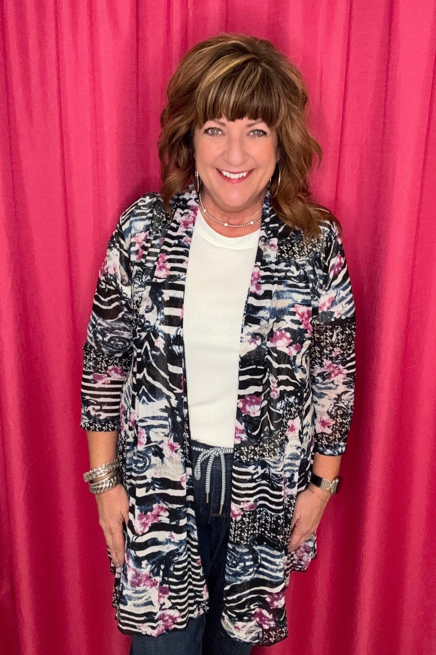 Printed Mesh Cardigan OUTFIT COMPLETER CREATION 